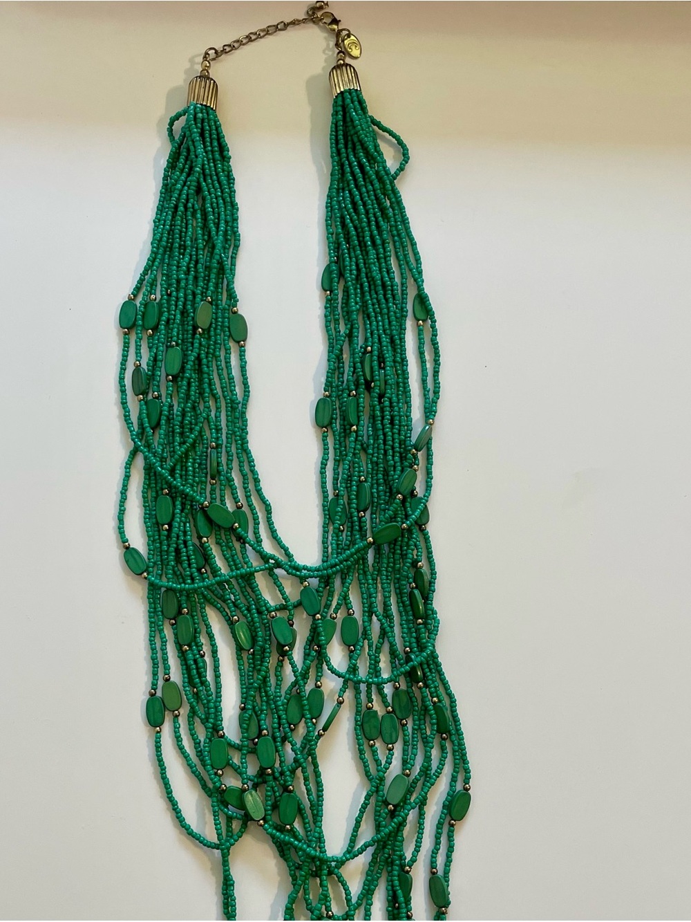 Green Multi-Strand Beaded Necklace